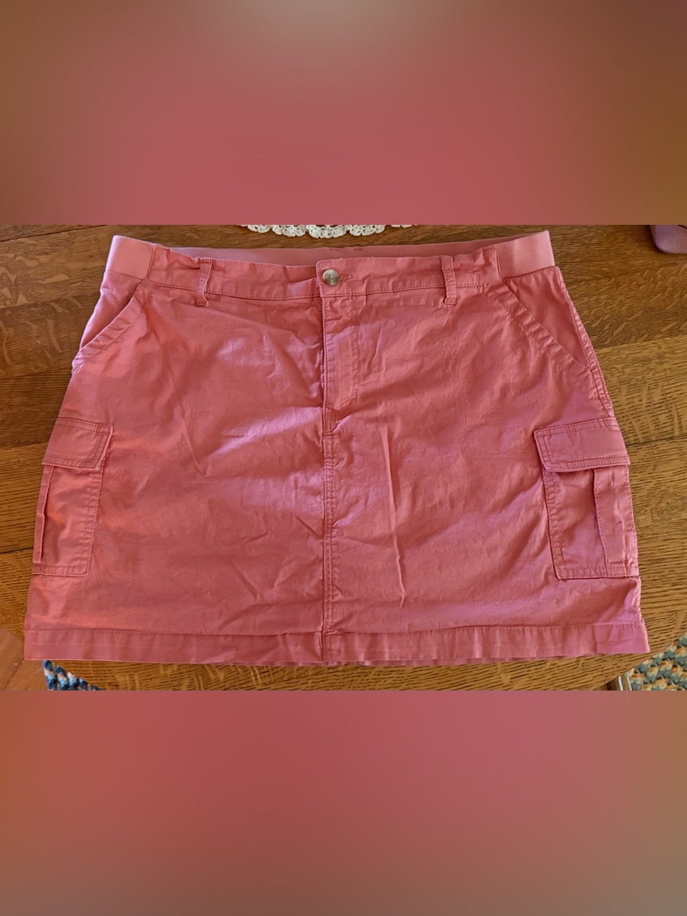 Women's Pink Cargo Mini Skort Lee Regular Fit Mid Rise